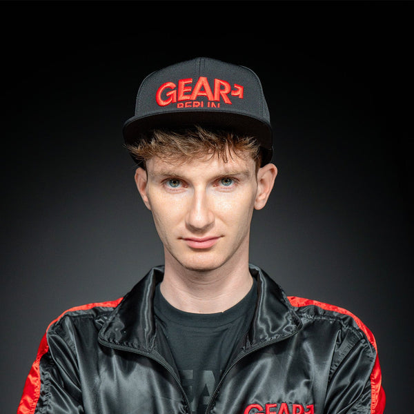 GEAR CRUISE CAP FLAT BLK/RED SNAP