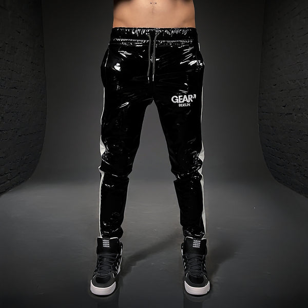 PVC PLAYER TRACK PANT BLK/WHT