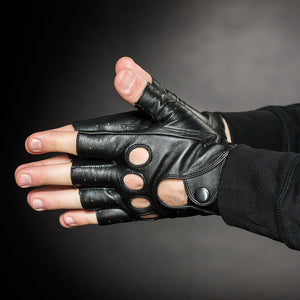 FINGERLESS LEATHER GLOVES