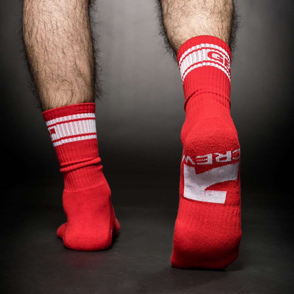 
            
                Load image into Gallery viewer, CREW SOCKS RED/WHT
            
        